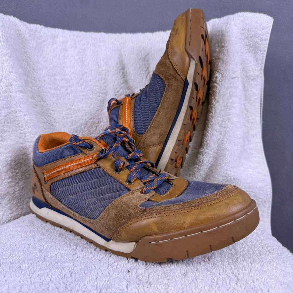 Forsake Banks Mens Size 12 Hiking Shoes Sneakers‎ Navy /Orange Leather Gorpcore